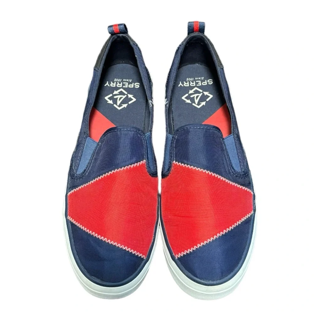 Sperry Women's Crest Twin Gore Bionic Navy/Red Sneakers Size 9.5